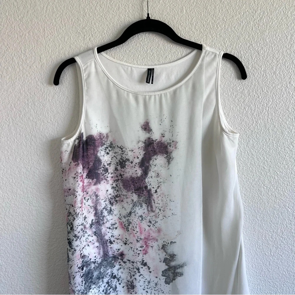Stella Carakasi Sleeveless Top Mini Dress Watercolor Artsy Boho Coquette Flirty - Picture 3 of 14